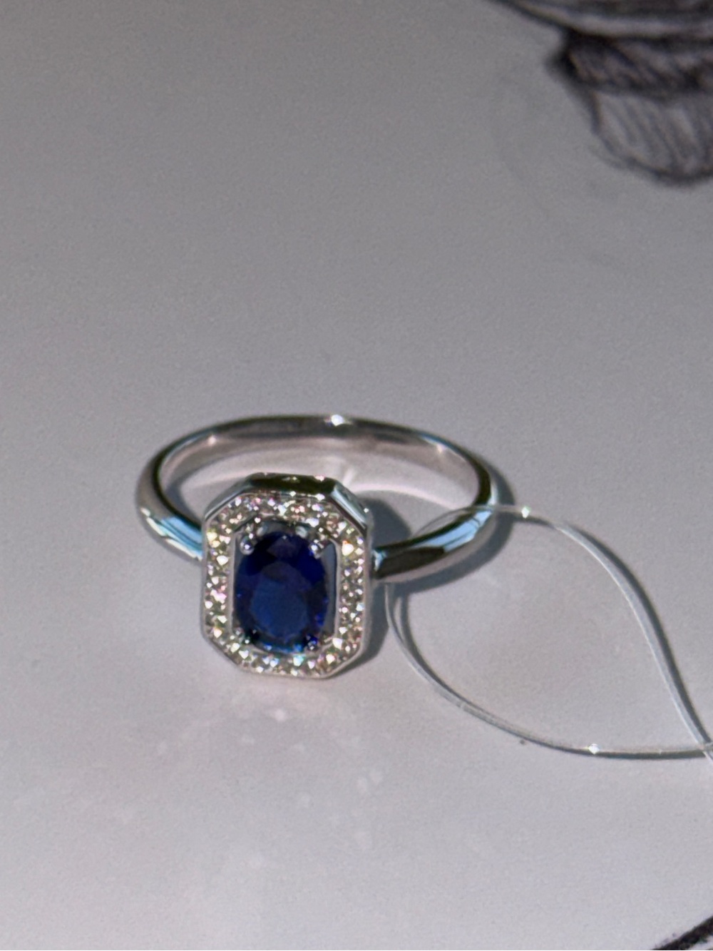 Blue gemstone silver Sterling Ring